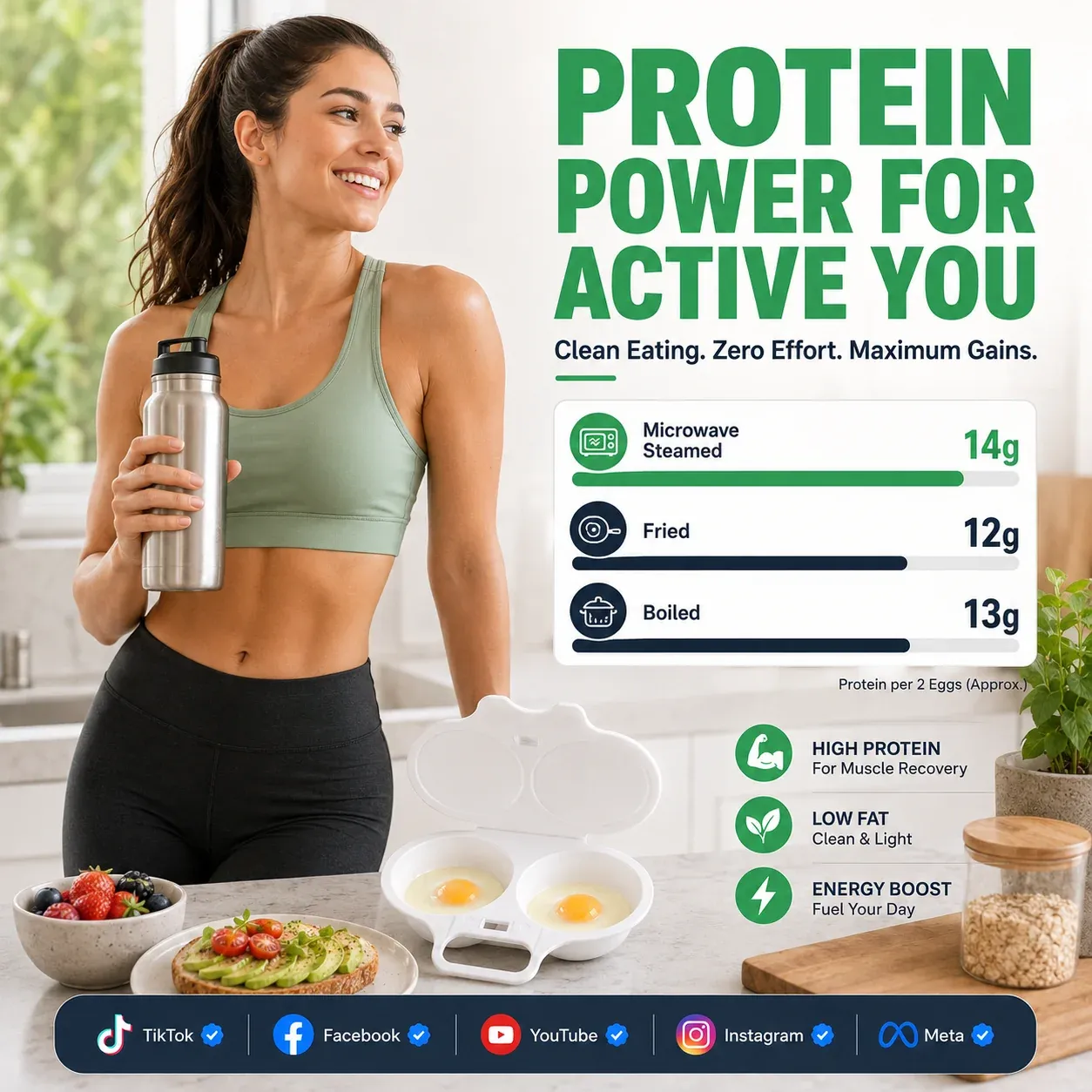 Egg breakfast for active lifestyle